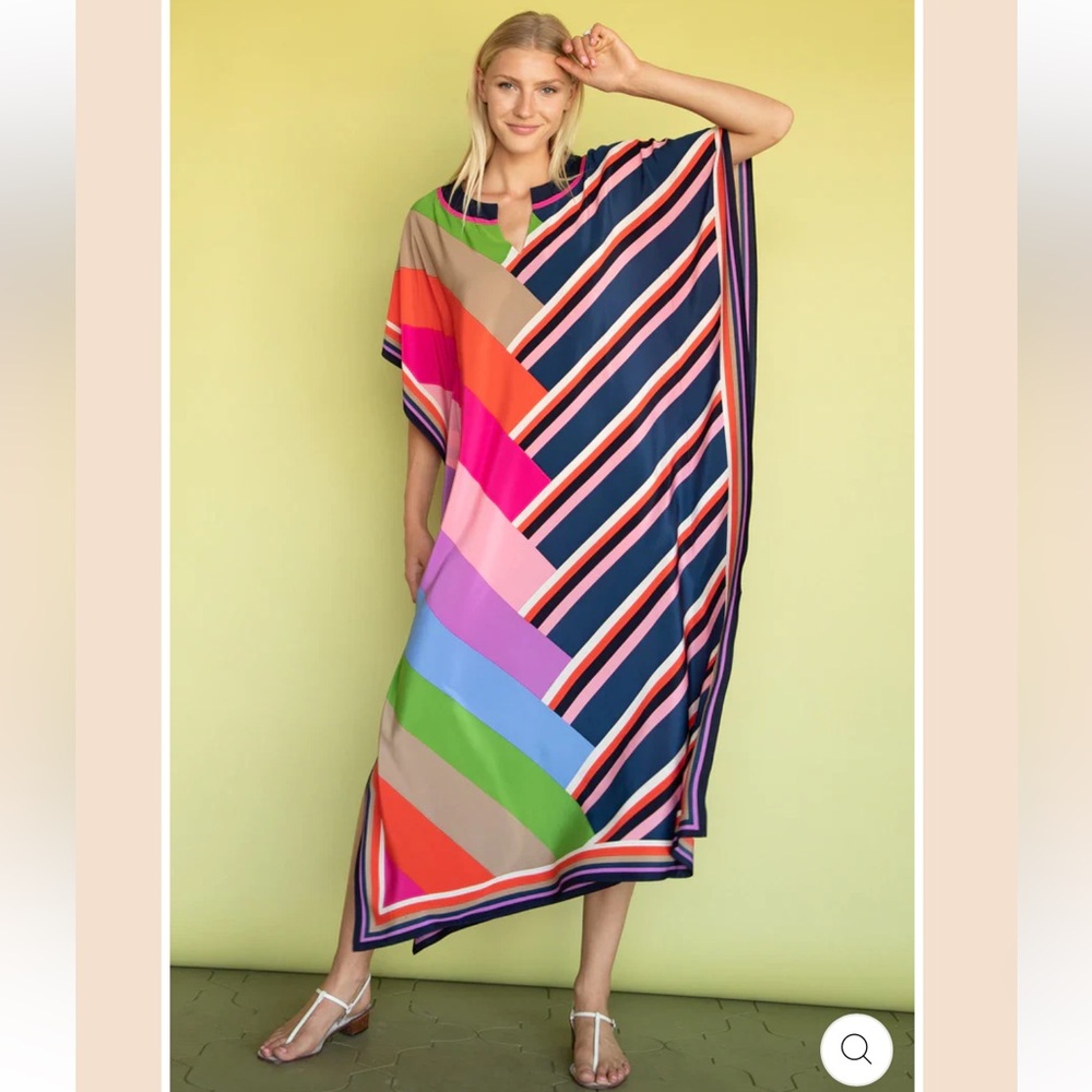 Trina Turk Theodore Silk Caftan Dress Size XS/SM